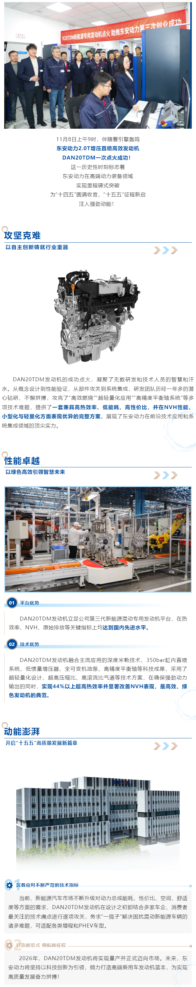 太阳成集团tycDAN20TDM混动专用发动机点火成功！